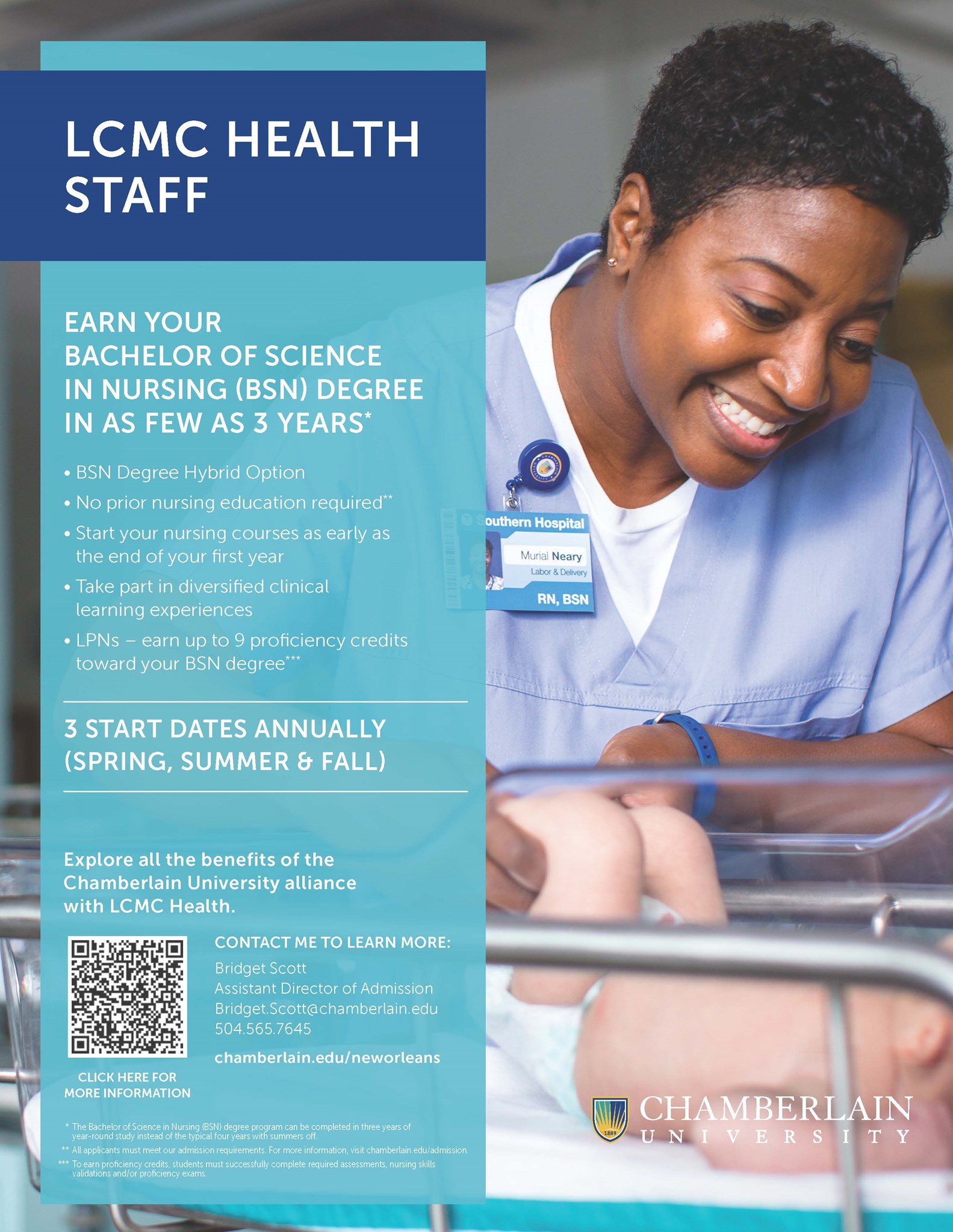 Picture of New Orleans Pre-Licensure / Post Licensure LCMC Health Staff Flyer